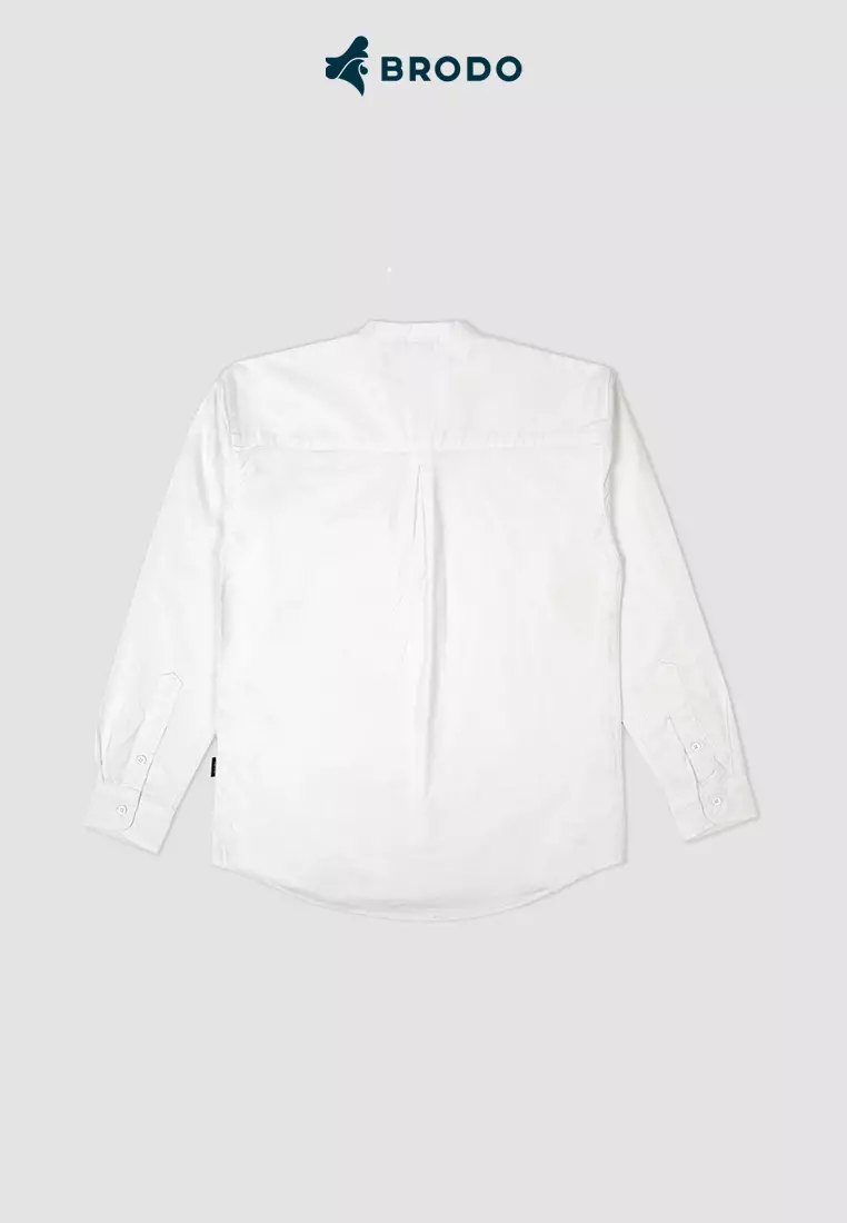 BRODO - Kemeja Pria Broshirt Halfbutton Short White