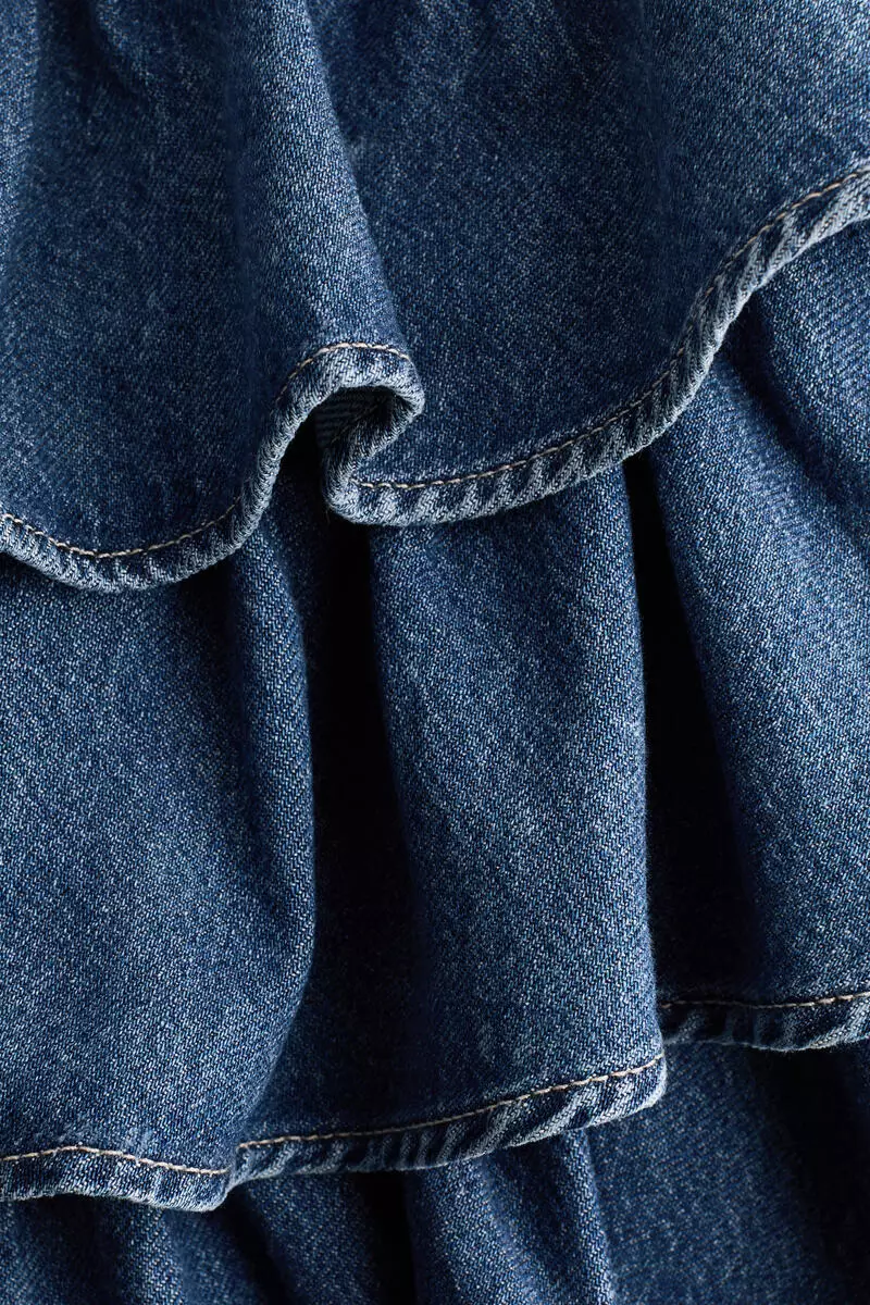 Tiered denim skirt