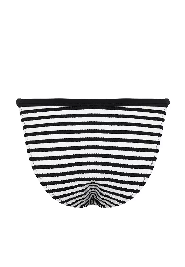 Striped Textured Brazilian Bikini Bottom TBESS24BA00115