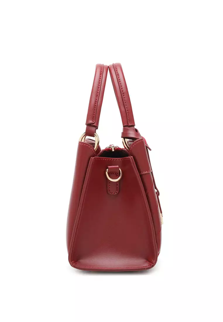 Women's Zig Zag Quilted Top Handle Bag / Crossbody Bag / Shoulder Bag (Tas Selempang Wanita / Tas Tangan Wanita / Tas Bahu Wanita) - Merah