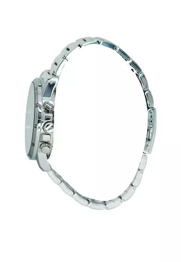 Jam Tangan Pria Alba Active Original Garansi Resmi AT3E83 AT3E83X1 Strap Stainless Steel Silver Chronograph