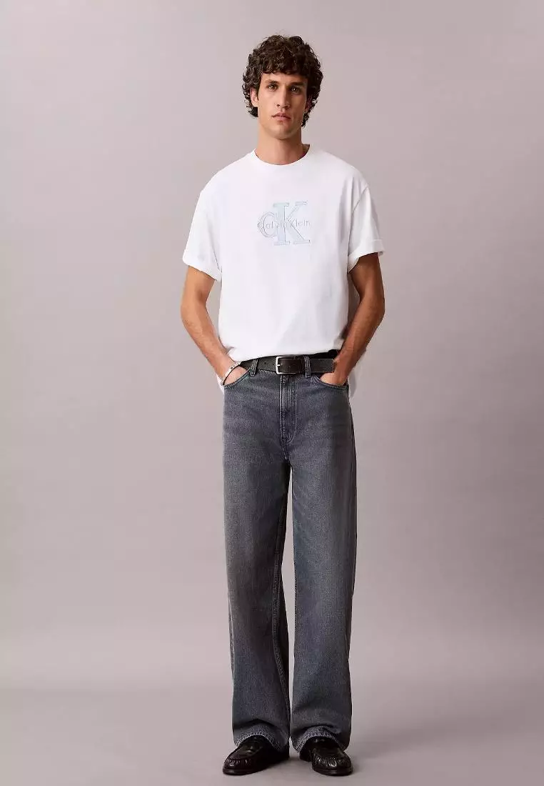 CKJ Mens Short Sleeve Elevated Monologo Tee