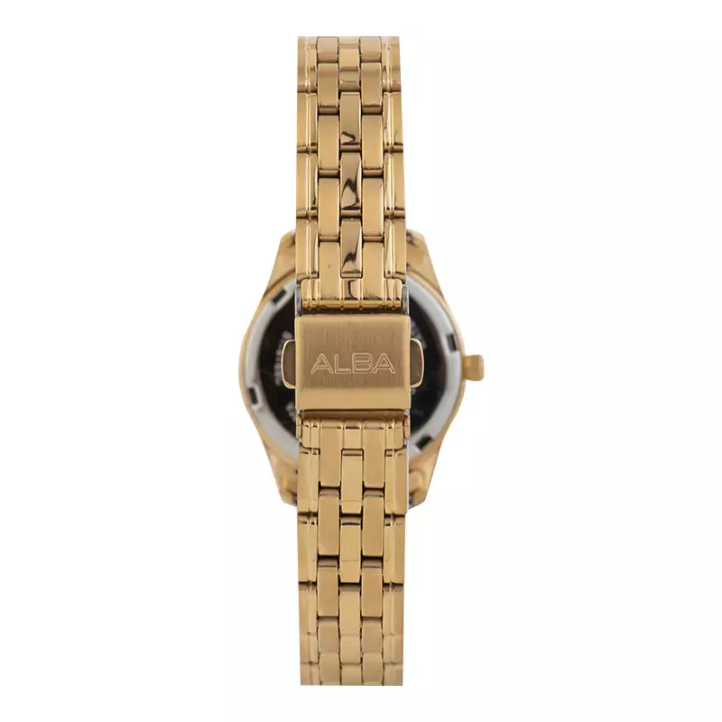 Jam Tangan Wanita Alba AH7BN6X1 Ladies Gold Dial Gold Stainless Steel Strap