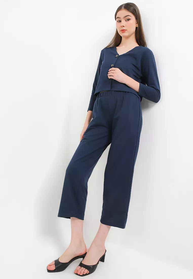 Atasan Bawahan Set Lengan Panjang Celana Panjang