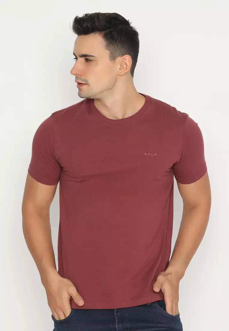 Jual Kale Clothing Kale Arion Dusty Maroon  T-Shirt Pria Lengan Pendek   Unisex Original 2024 | ZALORA Indonesia ®