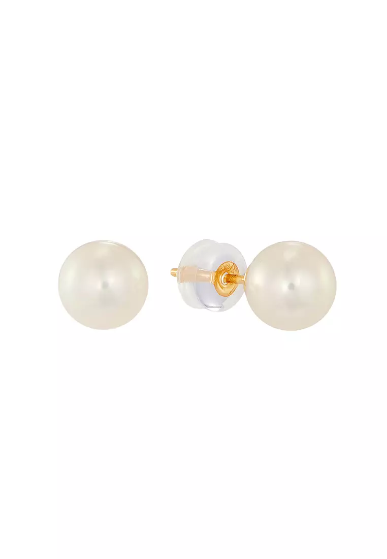 HABIB Freshwater Pearl Earrings in 375/9K Yellow Gold BE61564