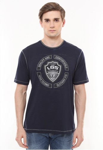 Lgs Regular Fit Kaos  Casual Gambar Sablon Logo Lgs Hitam