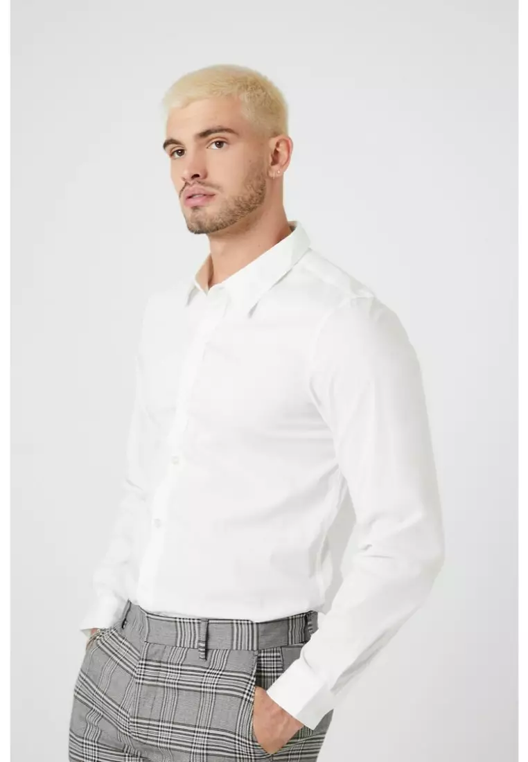 Cotton Blend Long Sleeve Shirt