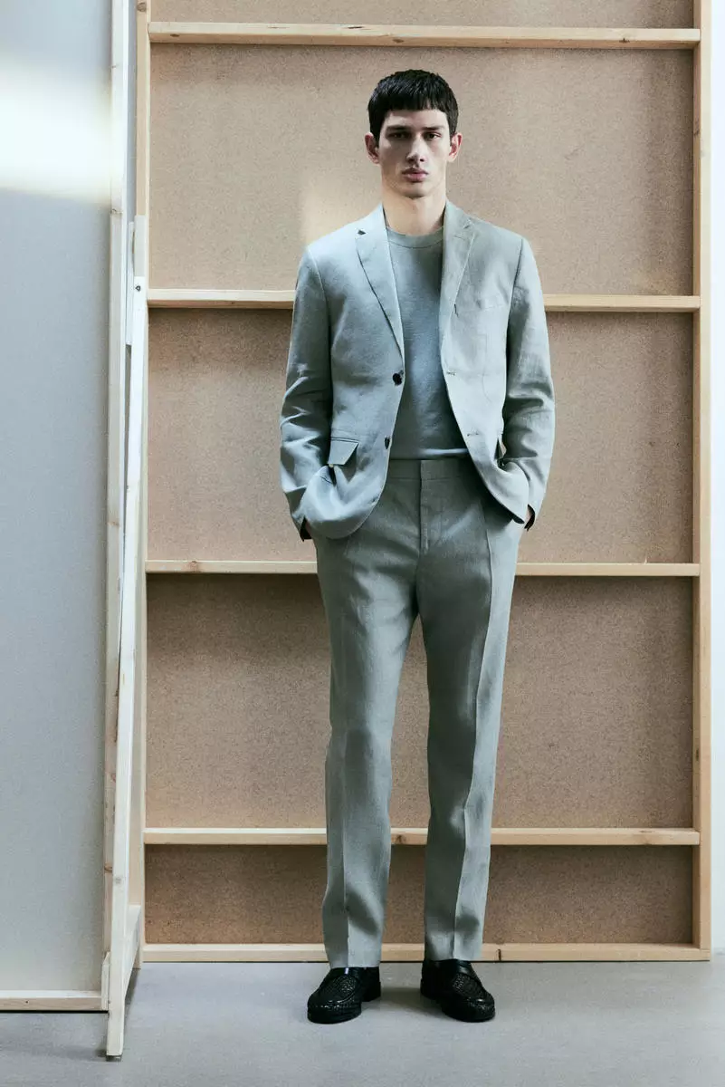 Buy H&M Slim Fit Linen suit trousers 2026 Online | ZALORA
