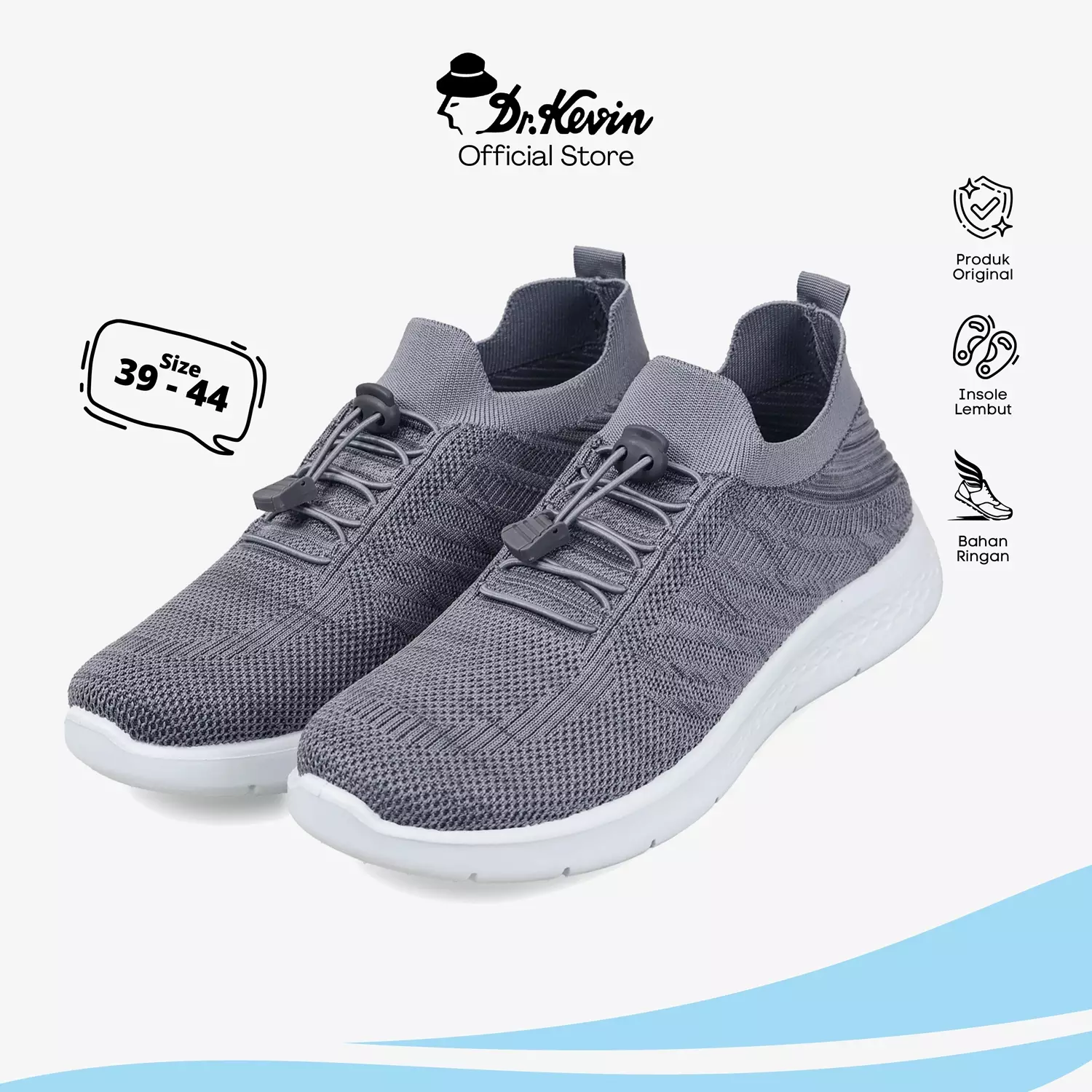 Dr. Kevin Sepatu Sport Pria Men Sneakers Sekolah Flyknit Tali 889-086