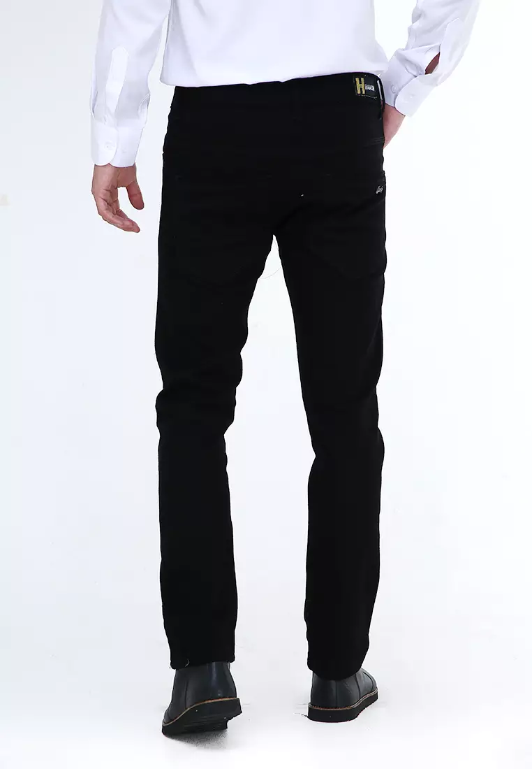 Locko Celana Panjang Denim Pria Style Casual Long Pants Material Jeans ORIGINAL - Black