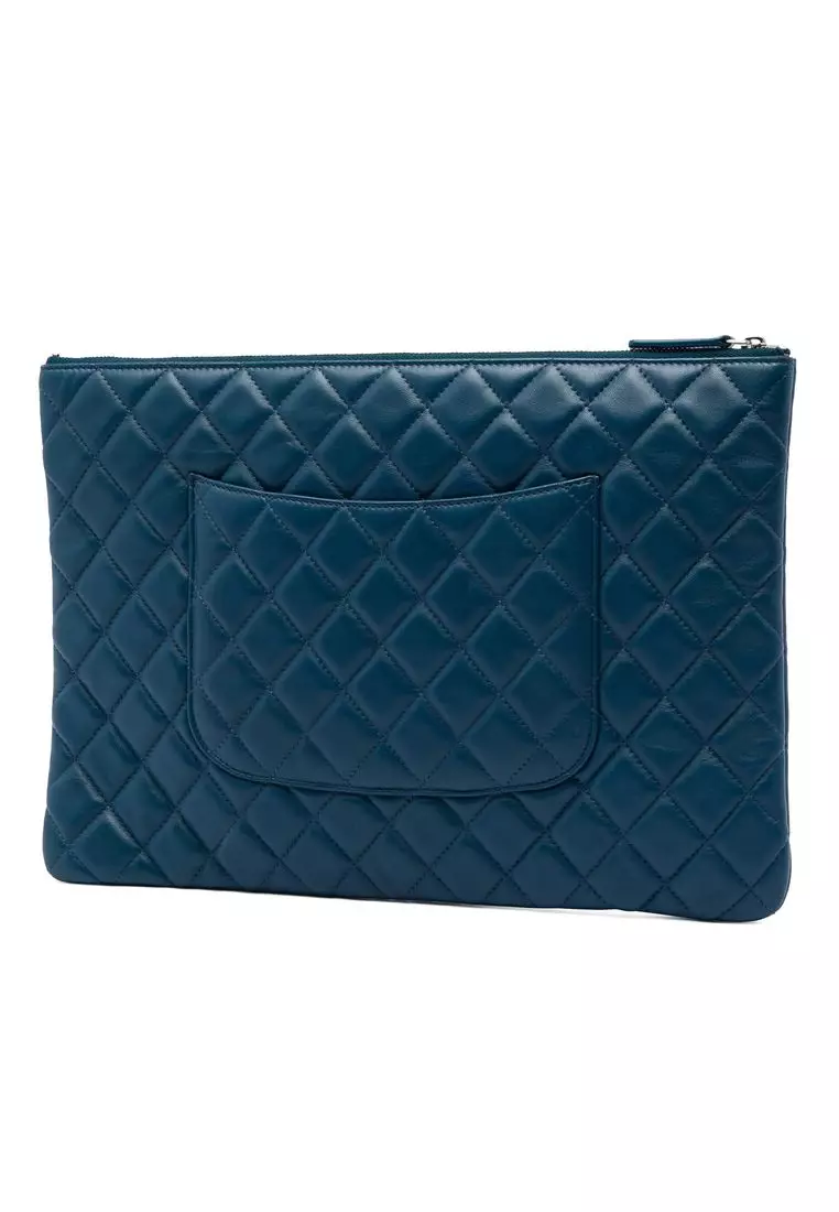 Pre-Loved Chanel Large Quilted Lambskin O Case Clutch