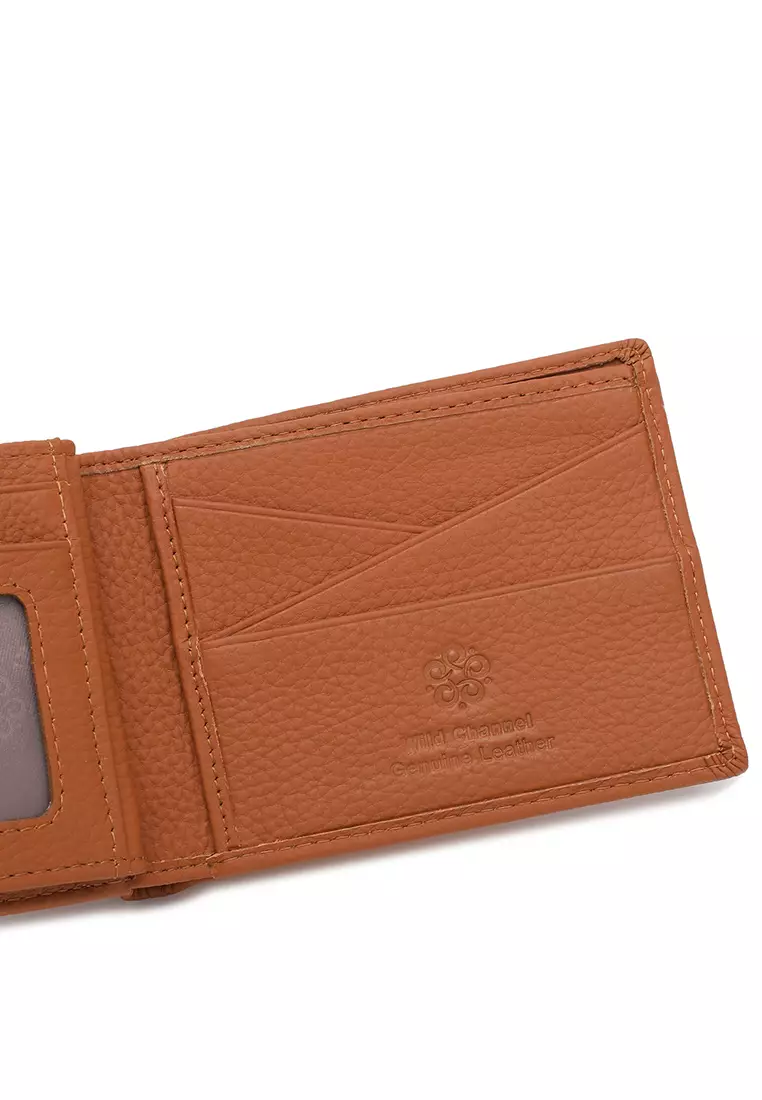 Men's Genuine Leather RFID Blocking Bi Fold Wallet