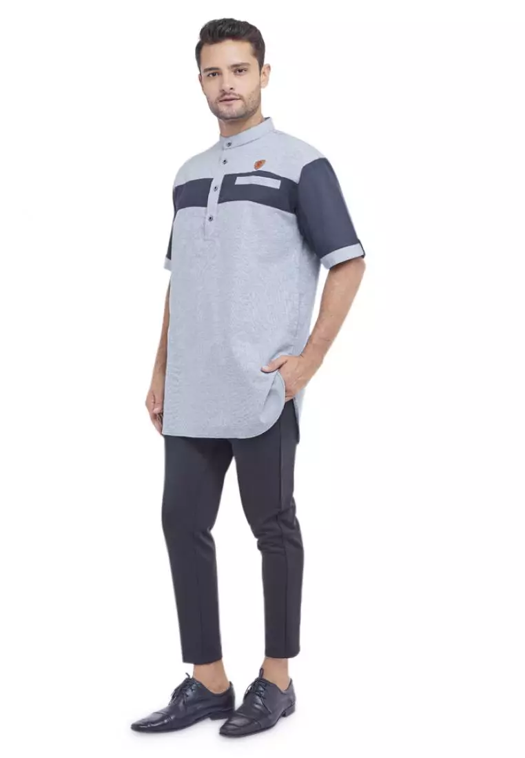 Zayidan Baju Koko Gamis Muslim Pria Nabeel - Biru