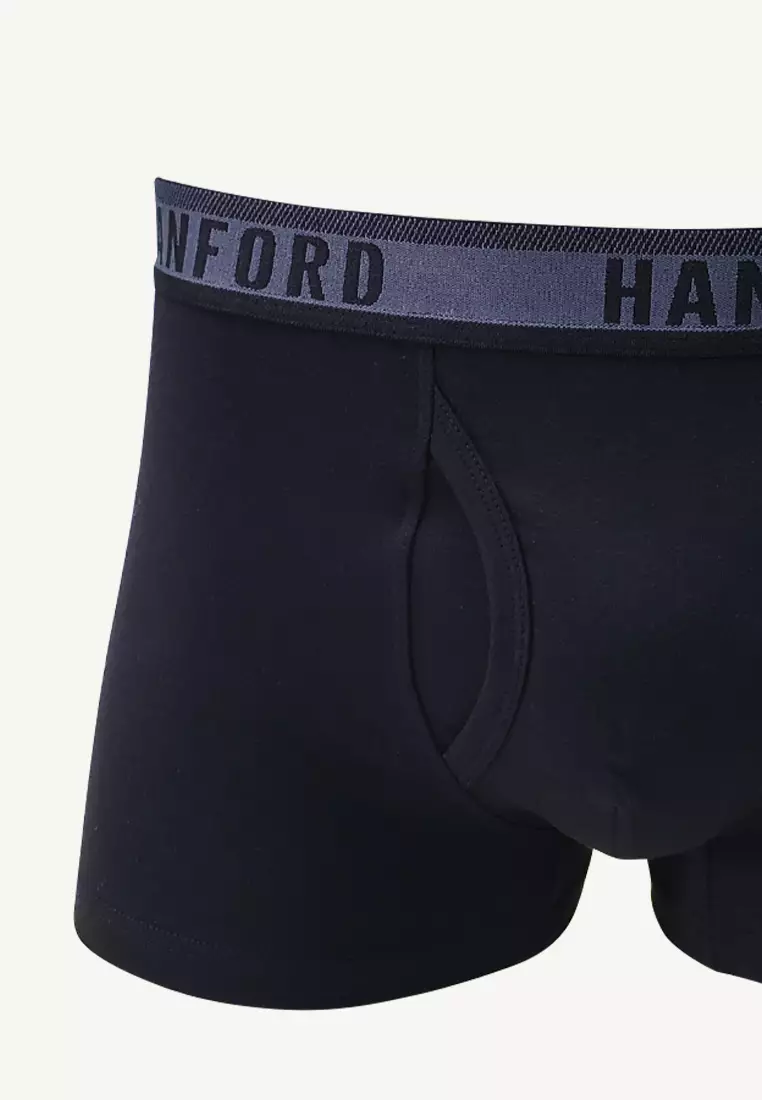 Cotton with Spandex Men's Boxer Briefs with Fly Opening Doson -Black (SinglePack) S-4X Big Plus Size