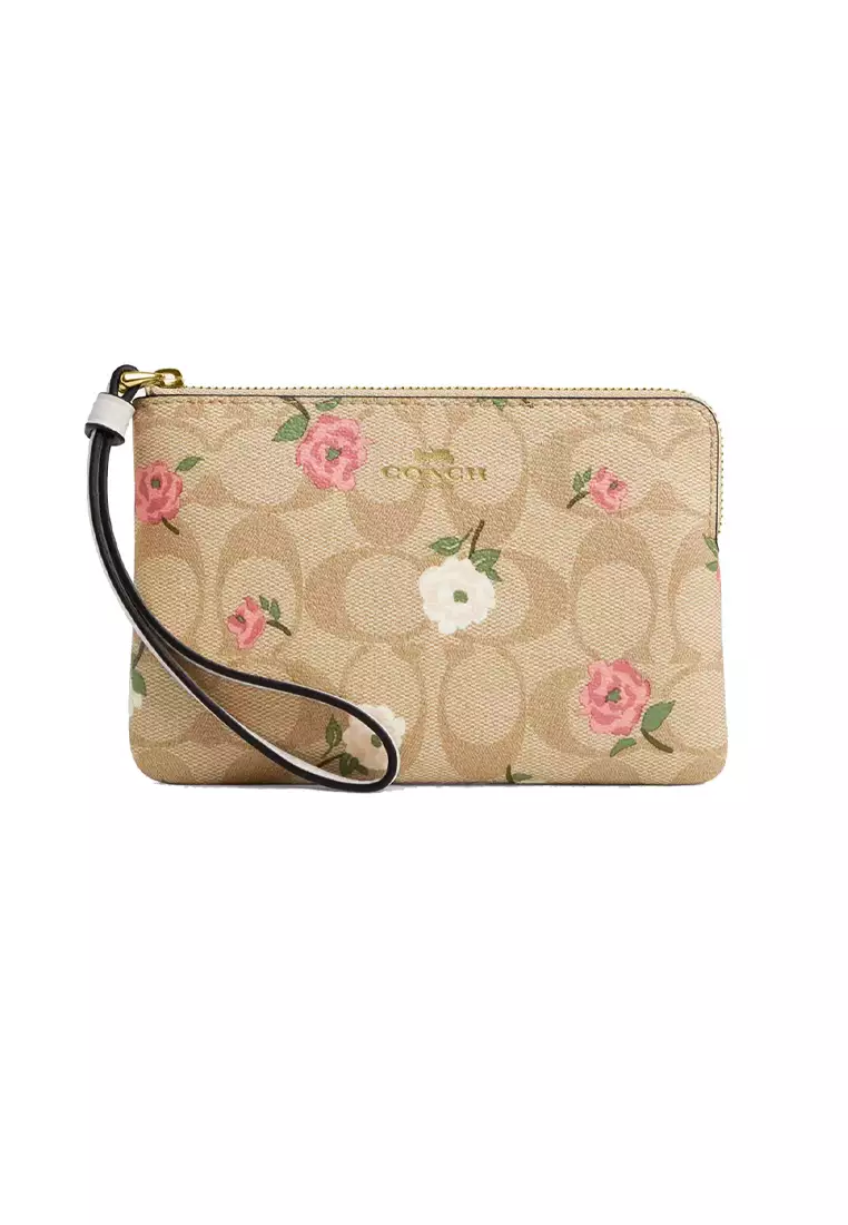 Coach hotsell Wristlet In Signature Canvas