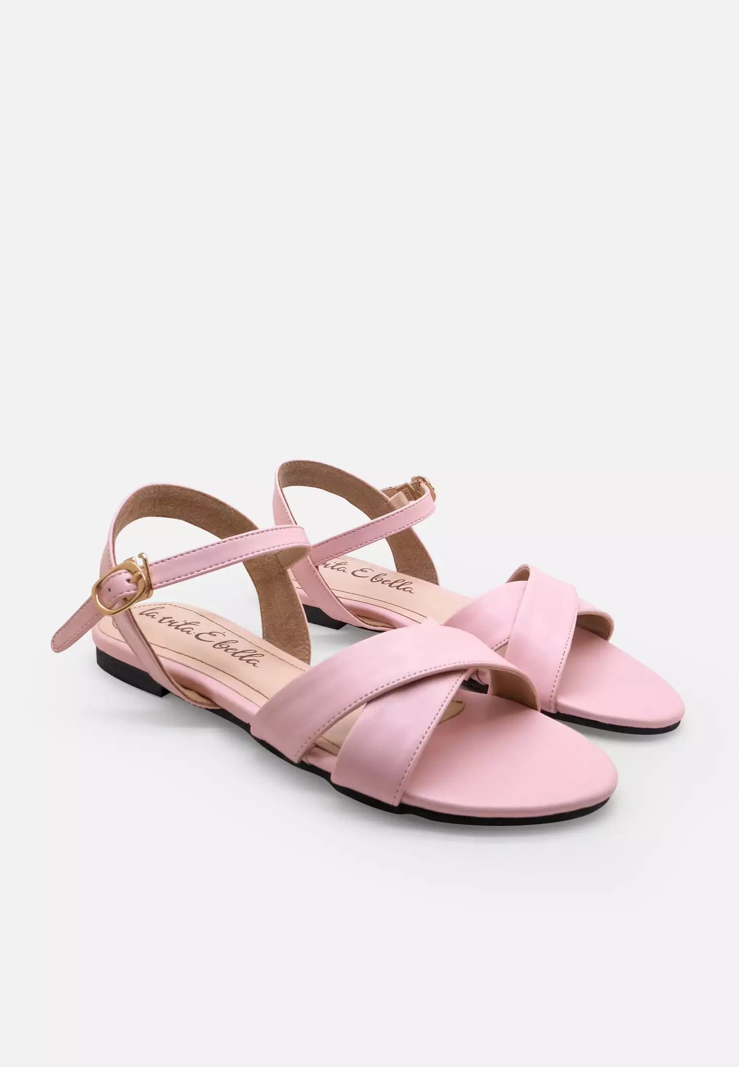 Sunny Ankle Strap Sandal Flat Wanita Vegan Leather