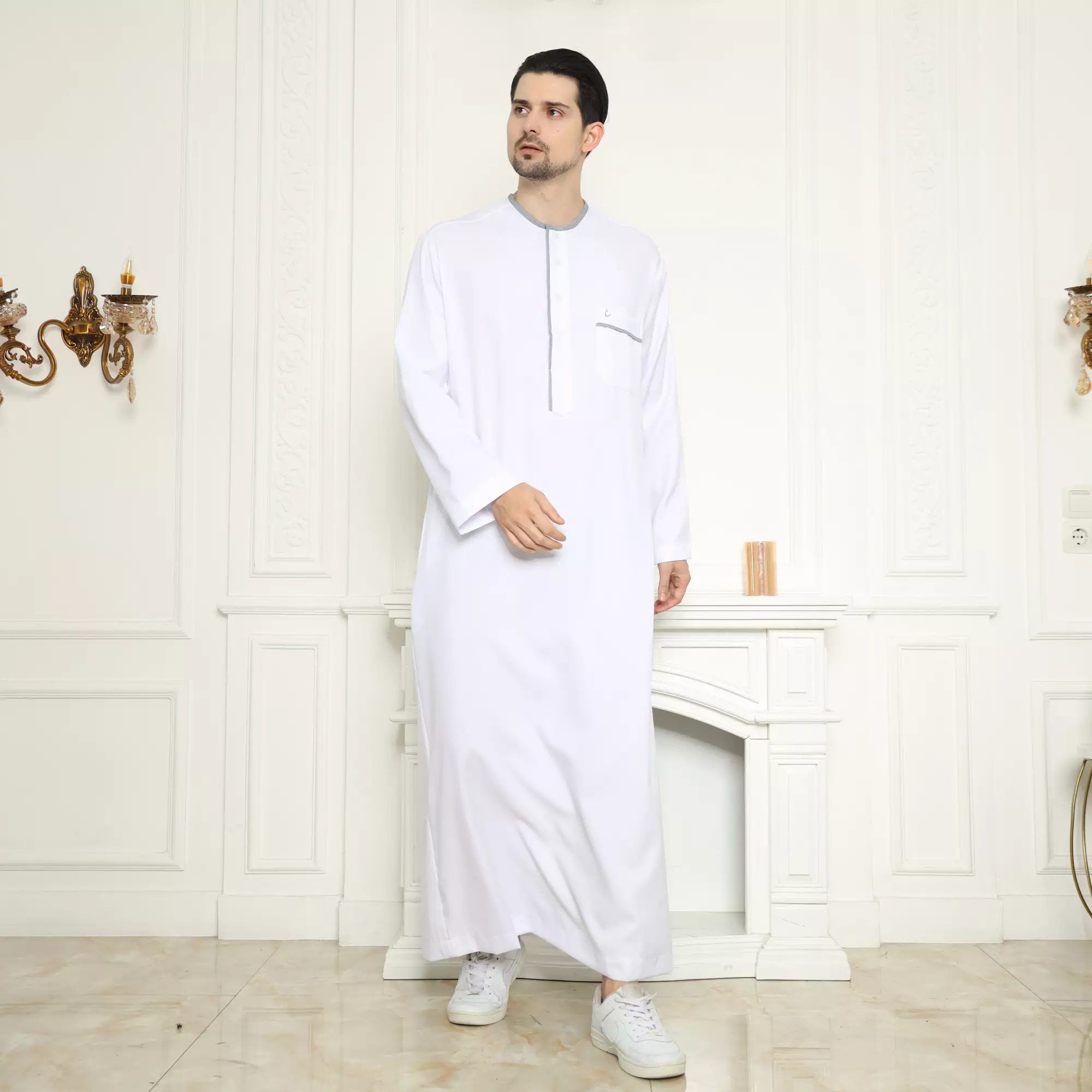 Gamis Pria Yazid White New