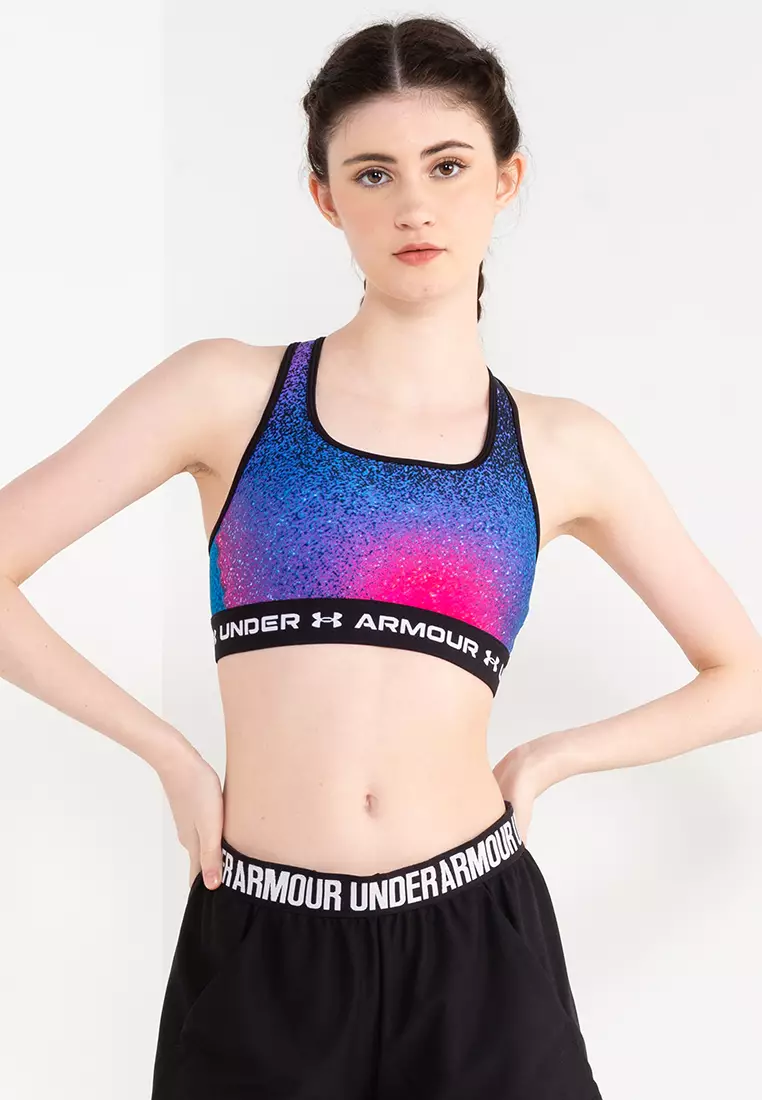 Under Armour Women's Armour Mid Crossback Printed Sports Bra 2023