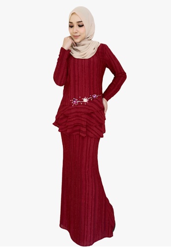 Buy Organza Lace Kurung Moden from Zoe Arissa in Red only 190
