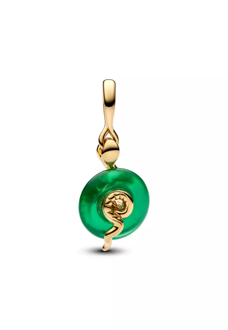 Snake Green Murano Glass Dangle Charm