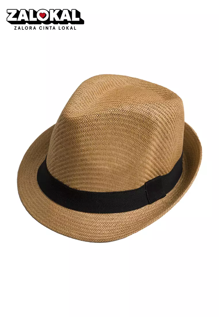 Topi fedora cowboy hat fedora ratan dark brown houseofcuff