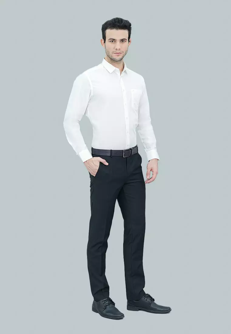 Johnwin - Kemeja Formal Pria Polos Warna Putih FSH.650.Q251.967.C-L/S