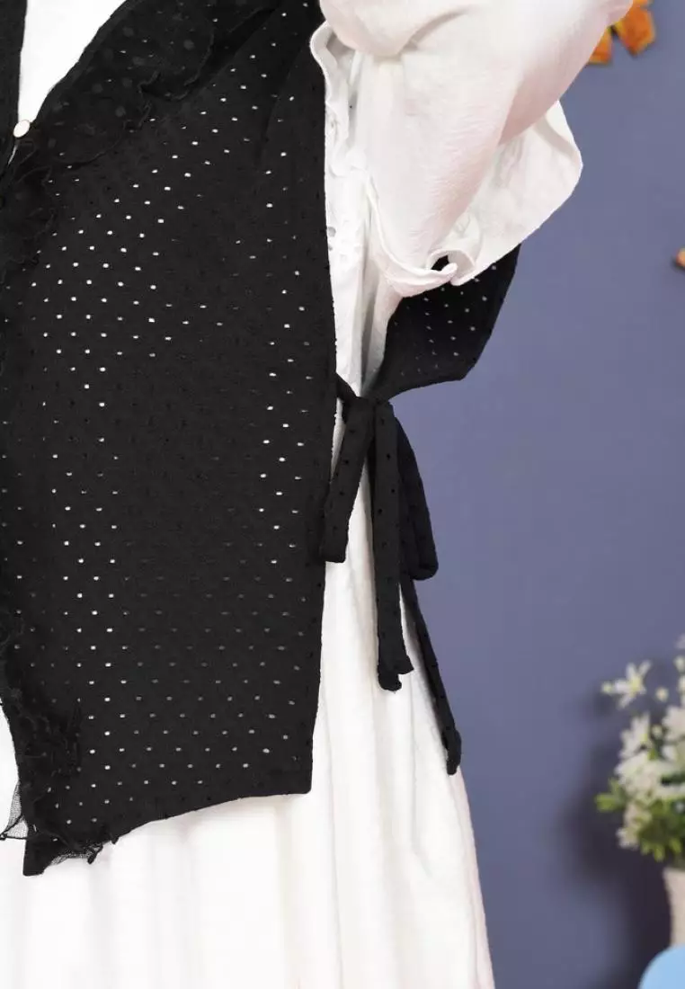 Mila Vest Brukat - Black M19283 R84S2