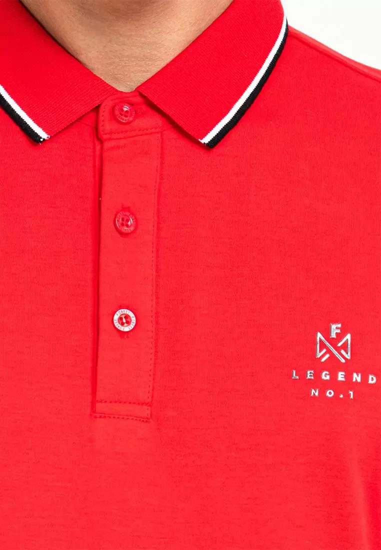 Forest Premium Weight Cotton Polo Tee 220gsm Interlock Knitted Polo T Shirt | 23761-51Red