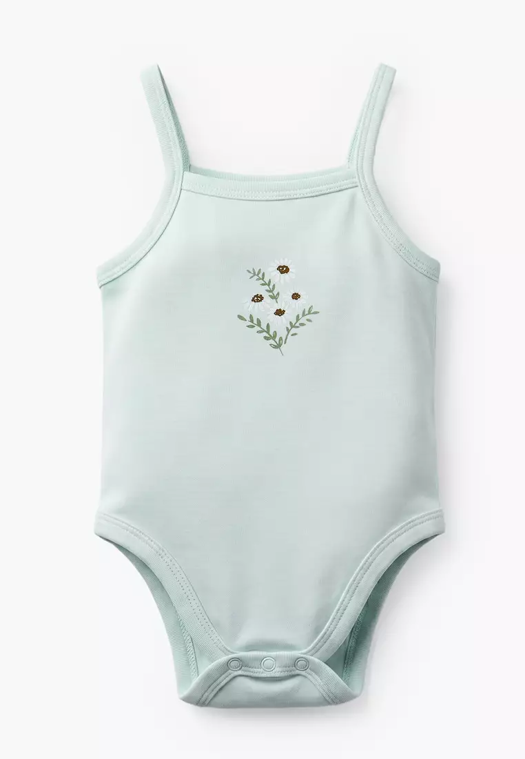 Babyshop Pack Of 3 Juniors Cotton Strappy Bodysuit With Floral Print