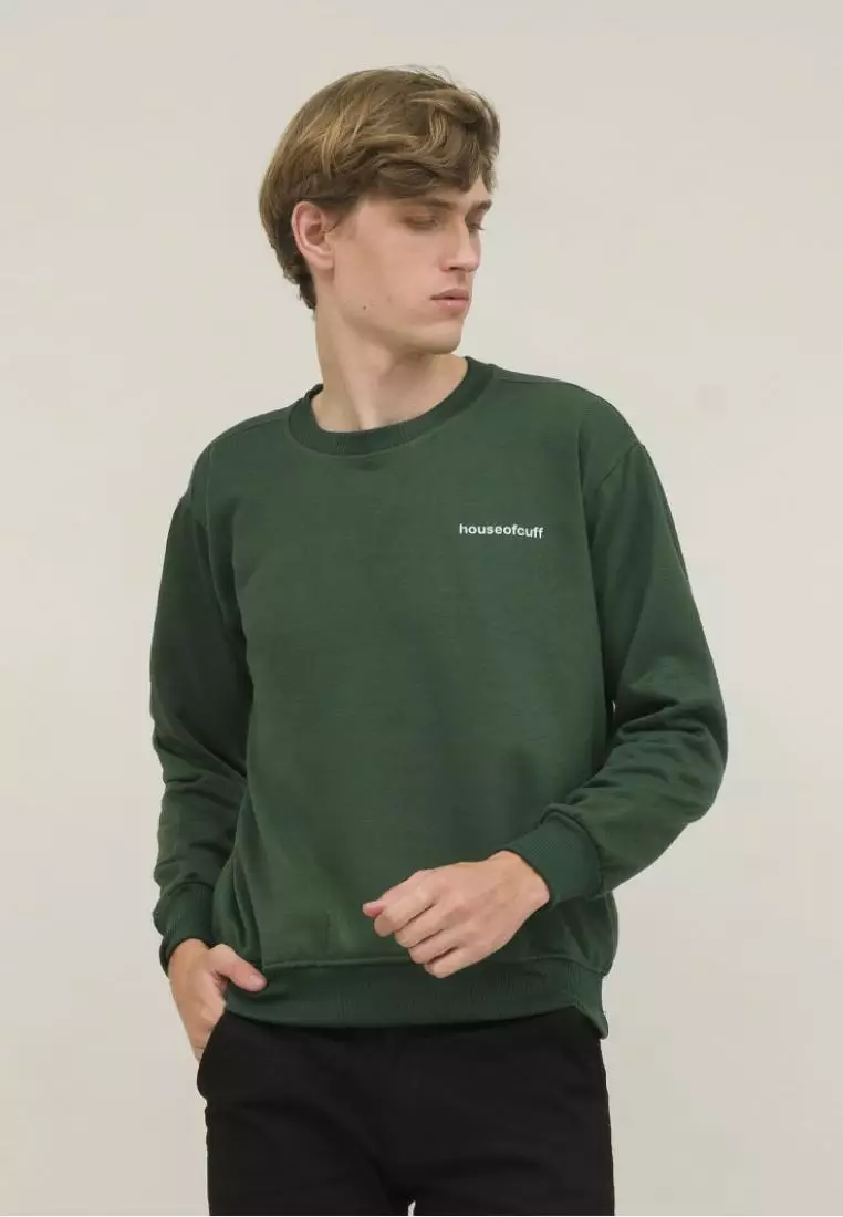 crewneck basic sweater japan bird hijau unisex outerwear houseofcuff