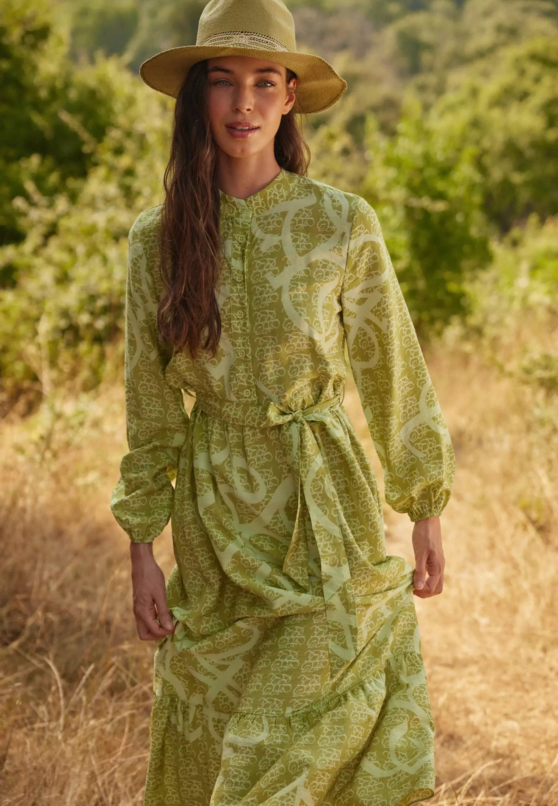 Printed Ruffled Dress