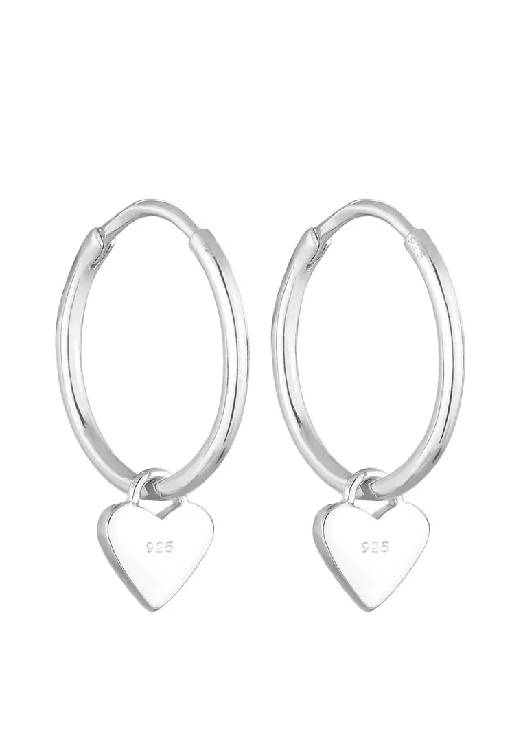 Elli Earrings ladies creoles twisted in 925 sterling silver in silver
