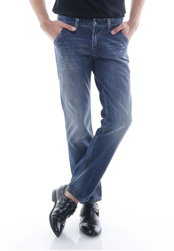 LGS - Slim Fit - Jeans Panjang - Whisker Halus - Biru