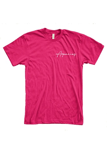 MRL Prints pink Zodiac Sign Aquarius Pocket T-Shirt 08C16AA39E2166GS_1