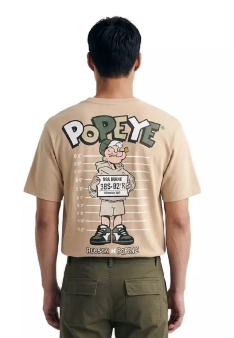 NYC Streetwear - REASON X Popeye Collab Mugshot Short Sleeves Tee - Khaki
