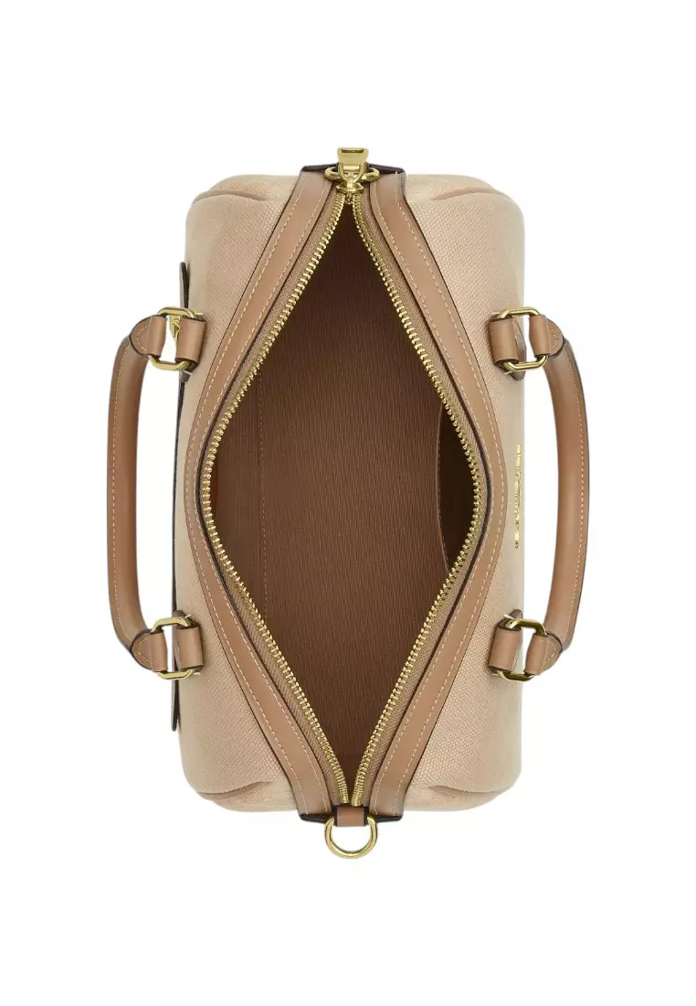 Rowan Satchel Bag In Colorblock - Dark Natural/Multi