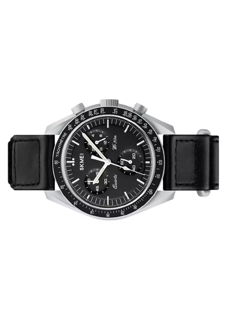 Jam Tangan Pria Analog Wanita 1982 Nylon Strap Tahan Air ORIGINAL - Grey