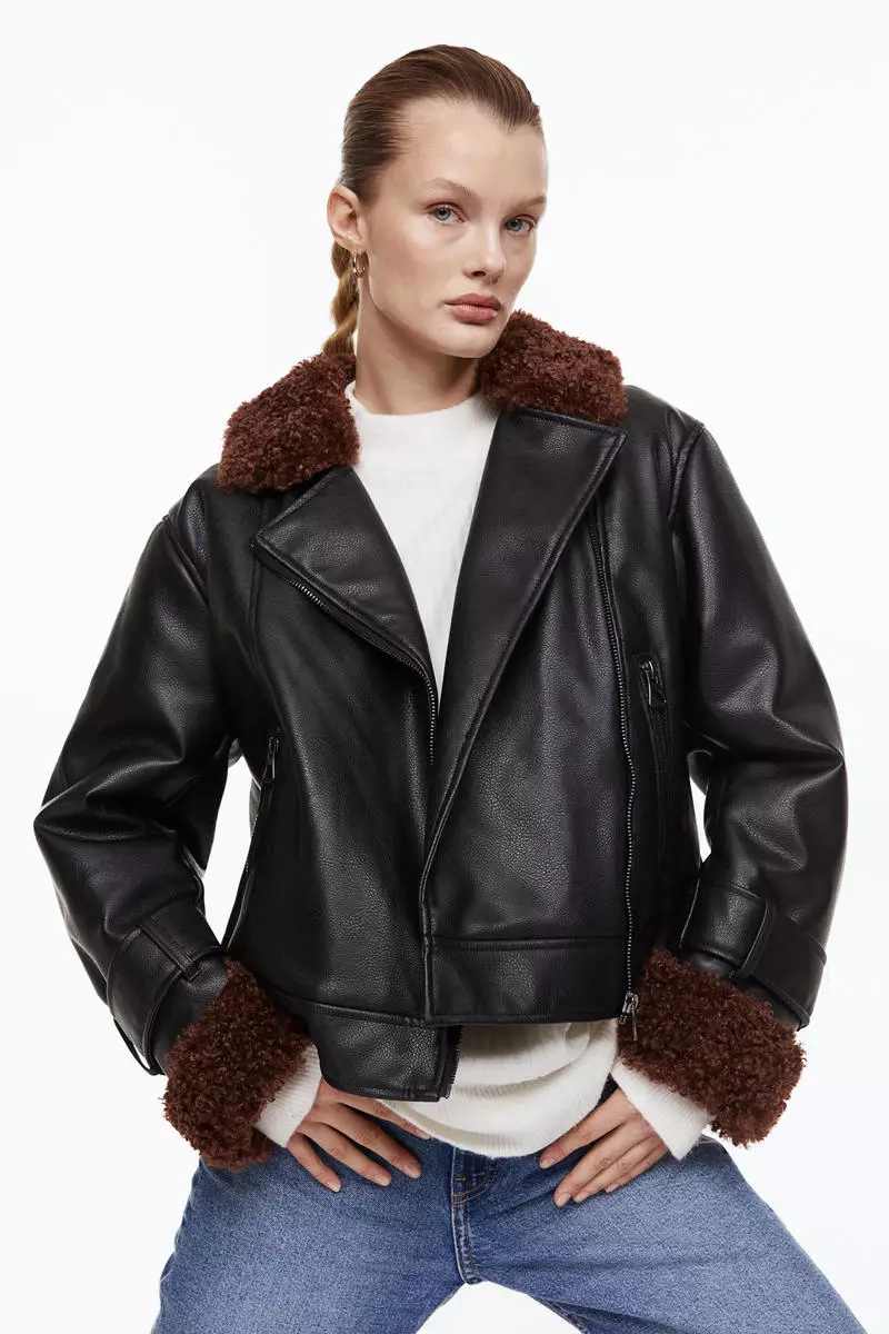 h&m shearling jacket