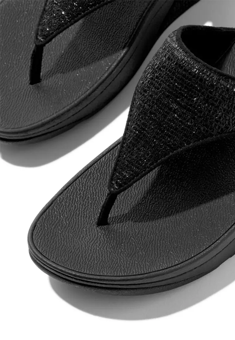 Lulu Crinkled-shimmer Toe-post Sandals