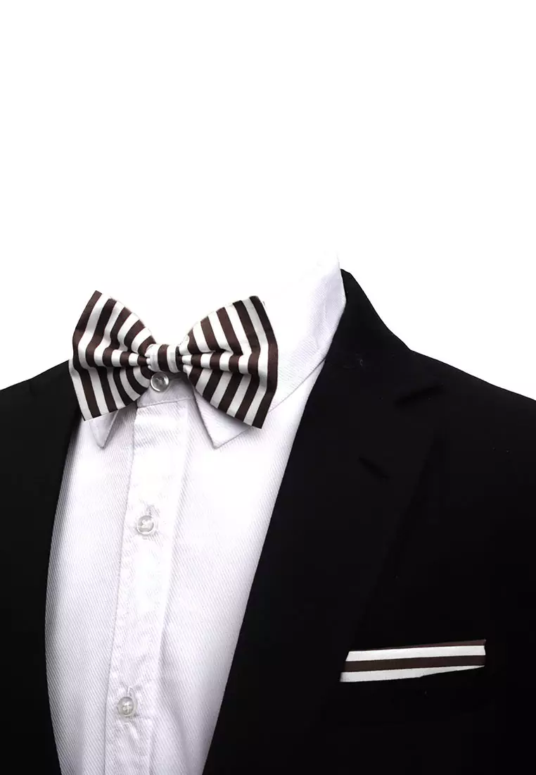 Dasi Kupu Bowtie Coklat Salur A33