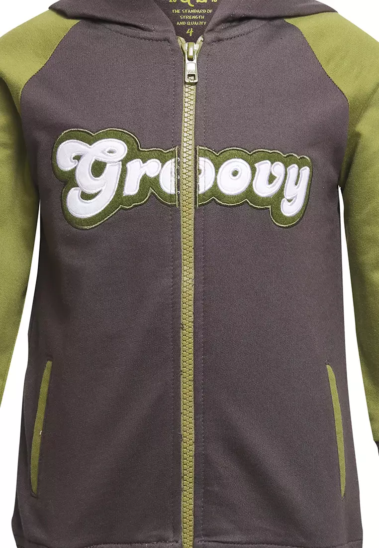 Qna Boy Plookphol Sweater Panjang anak Abu Hijau