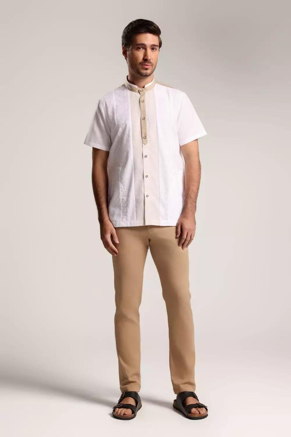 MOC Kemeja Koko Lengan Pendek Pria Zubair - White