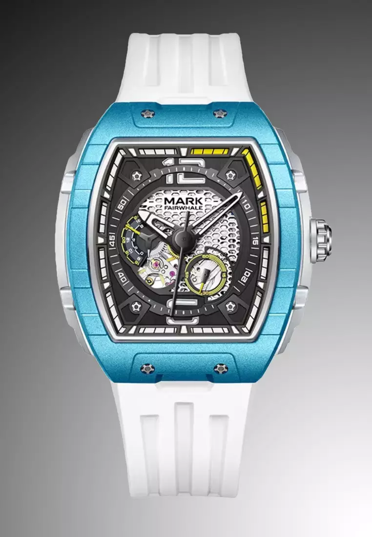 Unisex Automatic Stainless Steel Watch, 46mm, Rubber Strap