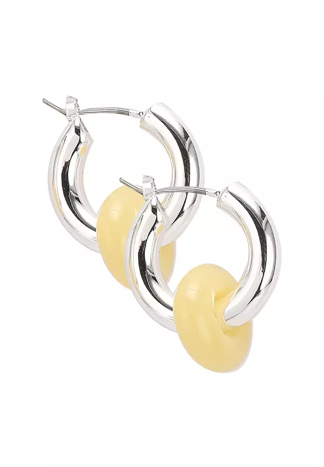 Glass hoop earrings outlet