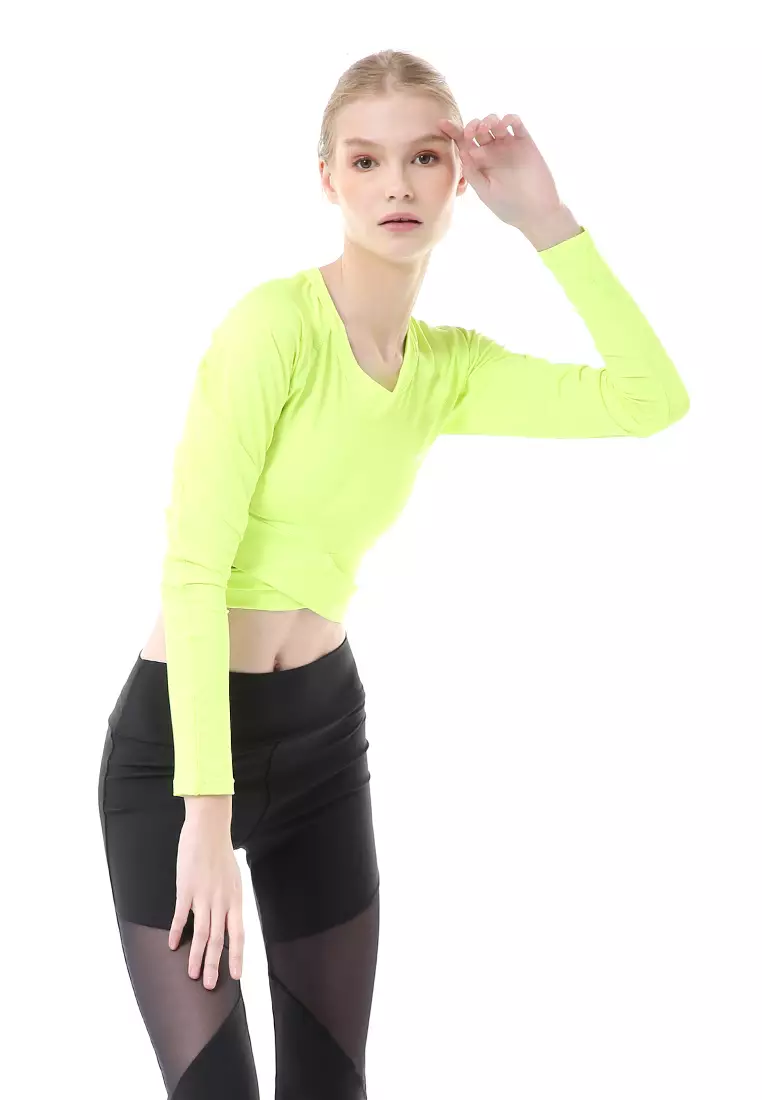 Felisa Baju Senam Aerobik Atasan Wanita Long Sleeve Premium Quality - Stabilo