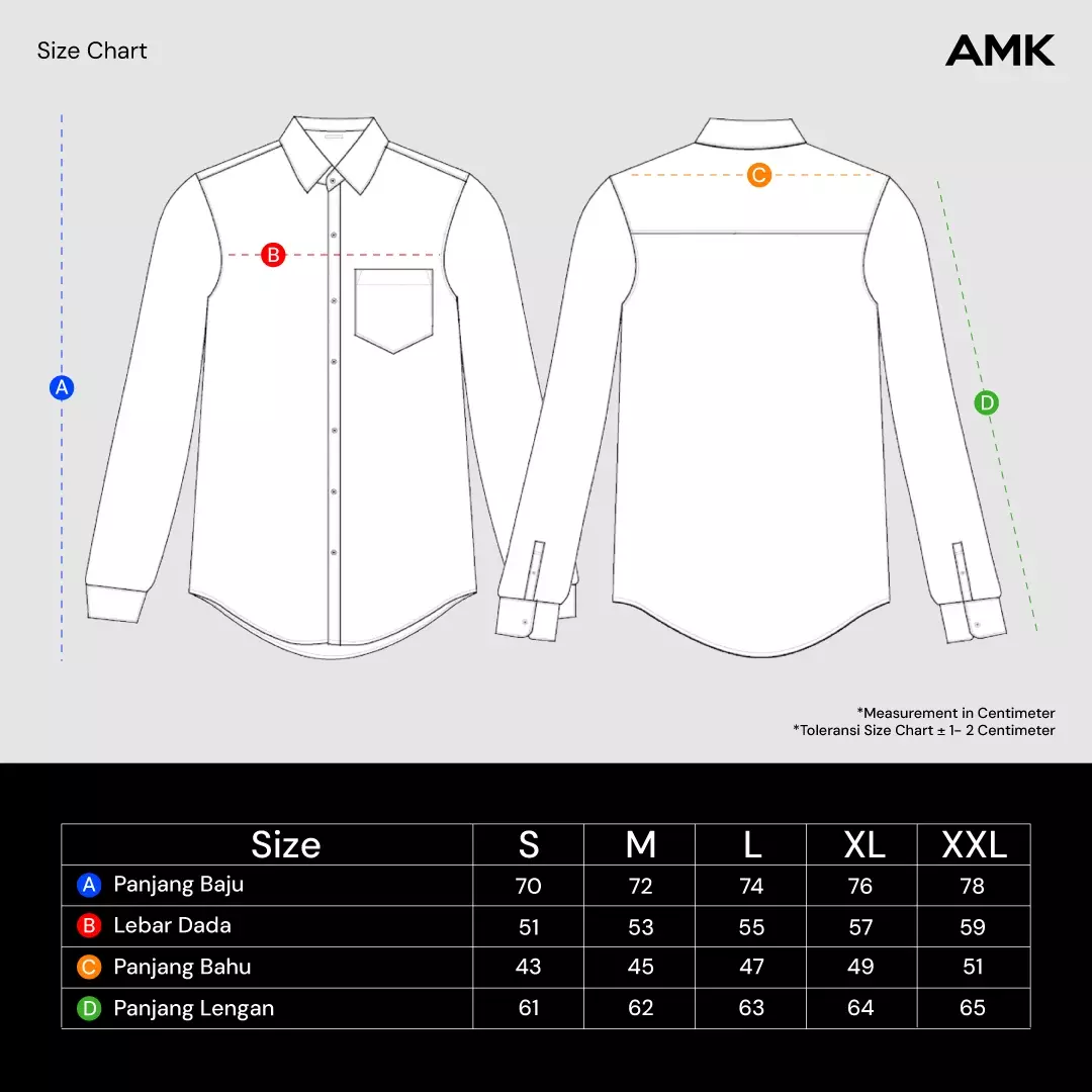 AMK Kemeja Pria Lengan Panjang SHS Henri Ls Black
