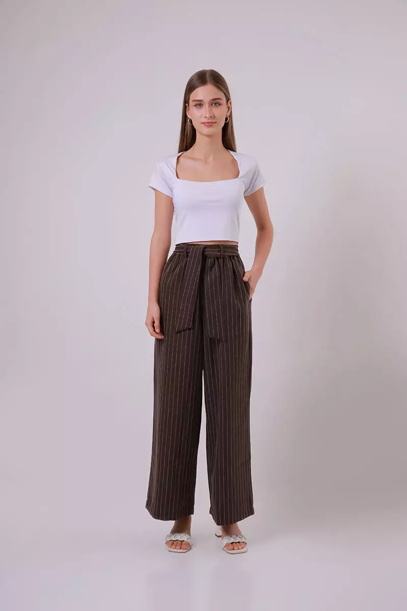 Sofia Reign Stripes Pants Brown