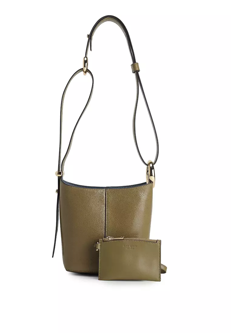 Halo Glazed Leather Mini Bucket Bag