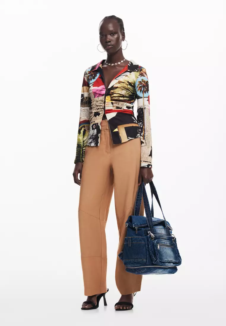 Voyager XL multi-position denim backpack